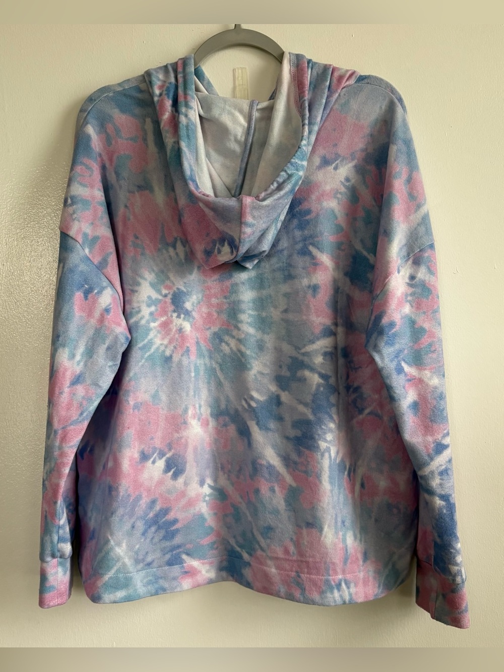 Simply Southern Women’s Pink Blue Tie-Dye Pullover Hoodie Pockets Size L - Picture 4 of 4